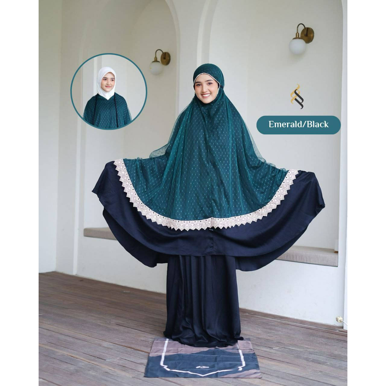 Mukena Fateena Luxury Emerald - Black