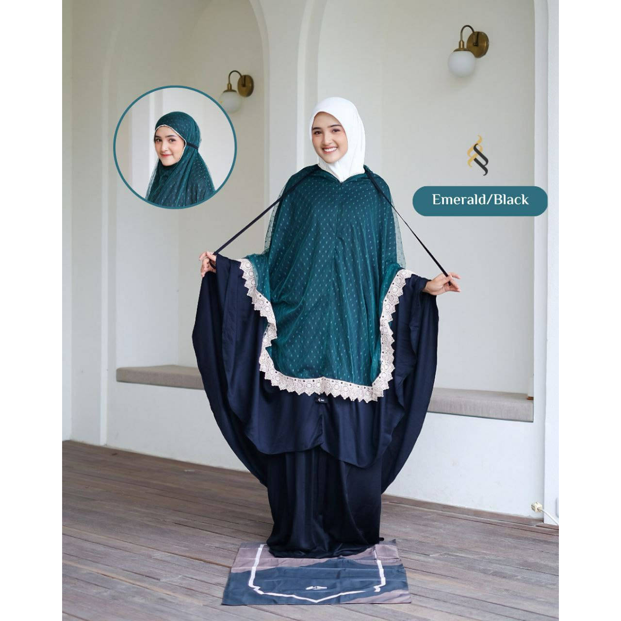 Mukena Fateena Luxury Emerald - Black