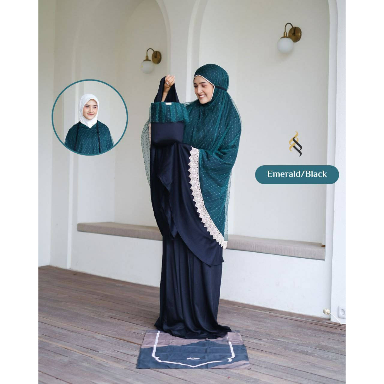 Mukena Fateena Luxury Emerald - Black