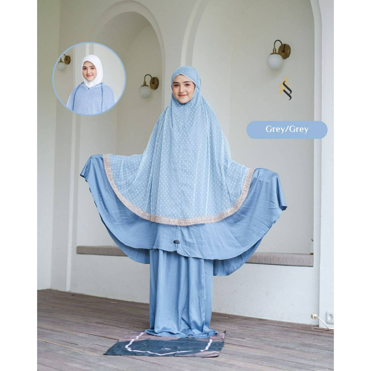 Mukena Fateena Luxury Grey - Grey