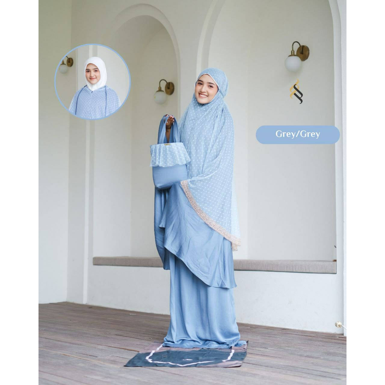 Mukena Fateena Luxury Grey - Grey