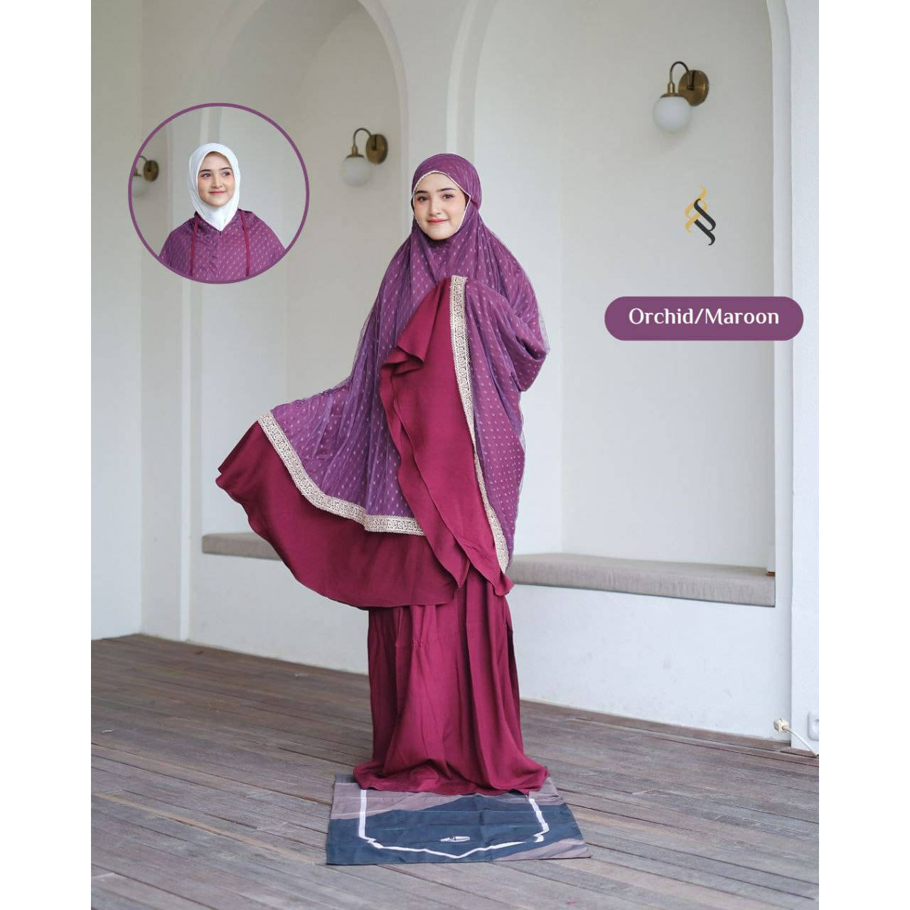 Mukena Fateena Luxury Orchid - Maroon