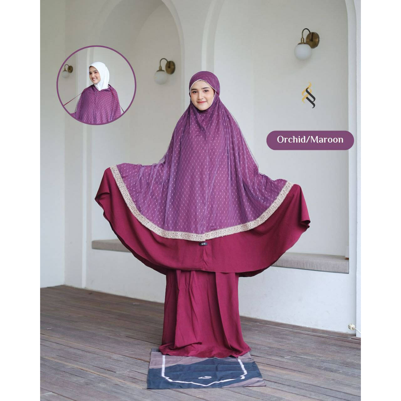 Mukena Fateena Luxury Orchid - Maroon